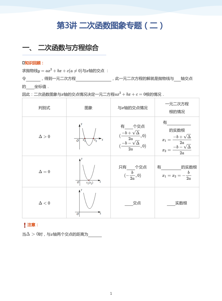第3讲 二次函数图象专题（二）(学生版).pdf 第 1 页